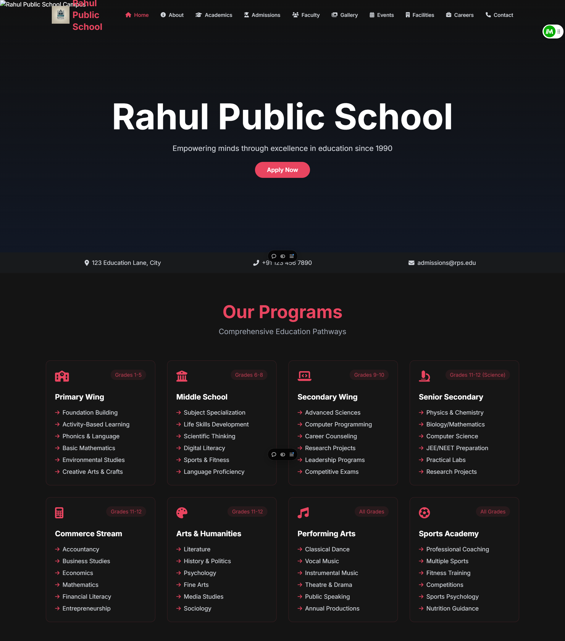 Buzz Events Planner Website